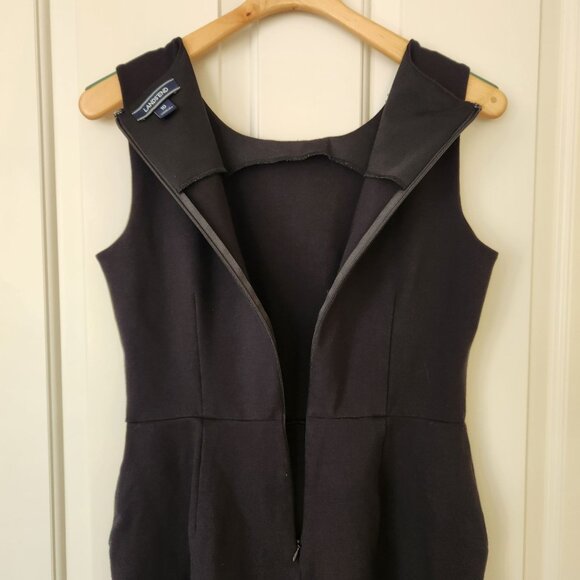 Lands End Black Ponte Sleeveless Sheath Dress Office Work Party Classic Elegant - Picture 4 of 13